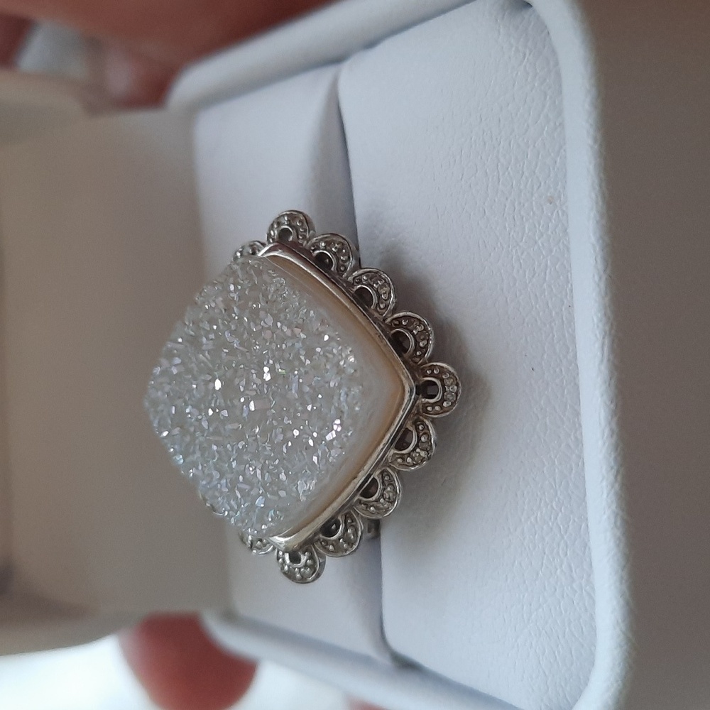 Statement Sterling Druzy Ring - image 2